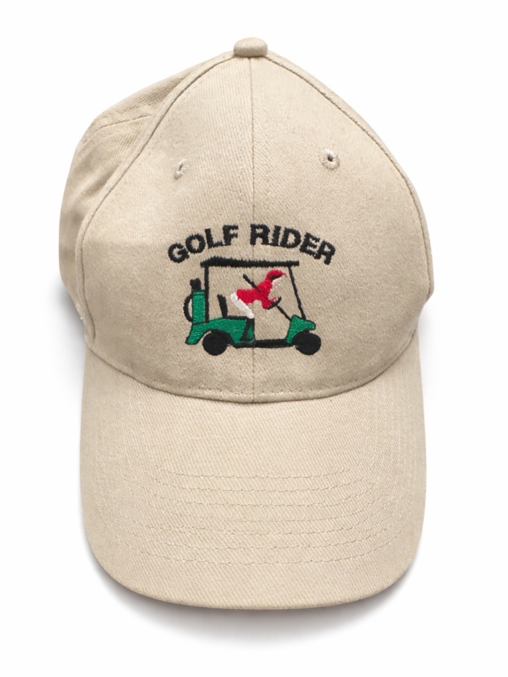 OTTO Golf Rider Tan Embroidered Golf Cart Dad Hat One Size.